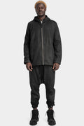 11 By Boris Bidjan Saberi | Z4 - Long hooded zip up sweater, Coated