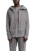SAN263-1 | SS26 - Asymmetric Zip Hoodie, Grey SS26-0606-GY