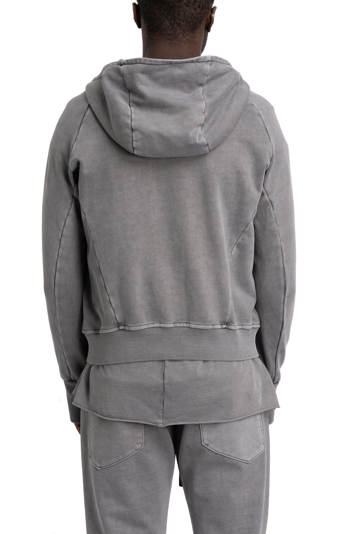 SAN263-1 | SS26 - Asymmetric Zip Hoodie, Grey SS26-0606-GY