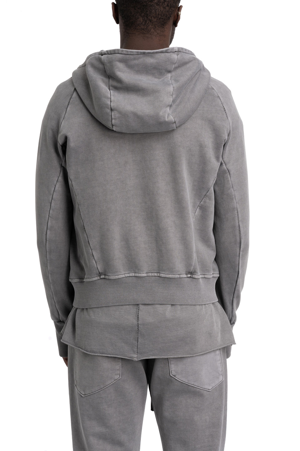 Asymmetric Zip Hoodie, Grey