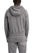 SAN263-1 | SS26 - Asymmetric Zip Hoodie, Grey SS26-0606-GY