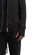 SAN263-1 | SS26 - Asymmetric Zip Hoodie, Black SS26-0606-BL