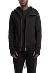 SAN263-1 | SS26 - Asymmetric Zip Hoodie, Black SS26-0606-BL