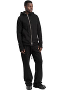 SAN263-1 | SS26 - Asymmetric Zip Hoodie, Black SS26-0606-BL