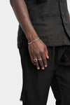 Black diamonds open signet ring