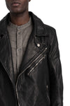 Incarnation | Scar stitch leather biker jacket, Deep black 11-41587S