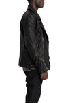 Incarnation | Scar stitch leather biker jacket, Deep black 11-41587S