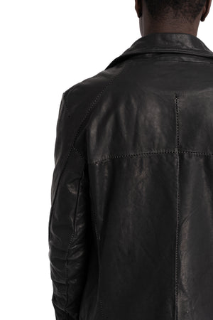 Incarnation | Scar stitch leather biker jacket, Deep black 11-41587S