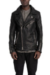 Incarnation | Scar stitch leather biker jacket, Deep black 11-41587S
