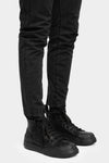 High top laced leather sneakers