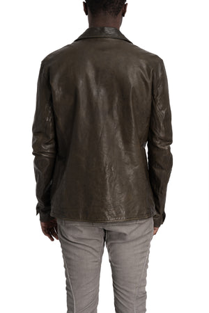 Incarnation | Hidden zip horse leather shirt jacket, 11-42007