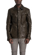 Incarnation | Hidden zip horse leather shirt jacket, 11-42007