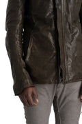 Incarnation | Hidden zip horse leather shirt jacket, 11-42007