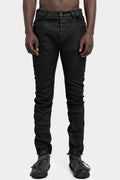 Slim curved leg jeans, Leather effect