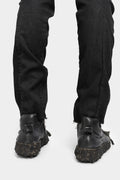 Slim curved leg jeans, Leather effect