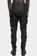 Lightweight cotton gauze pants, Leather effect