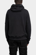 Slub cotton asymmetrical zip hoodie