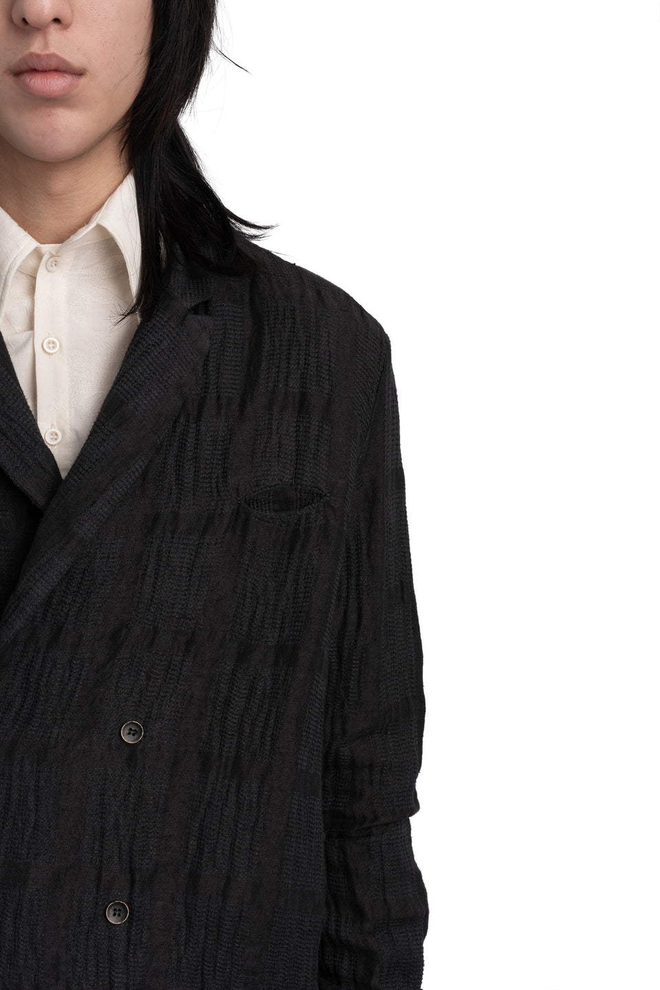 Double breasted shirt jacket