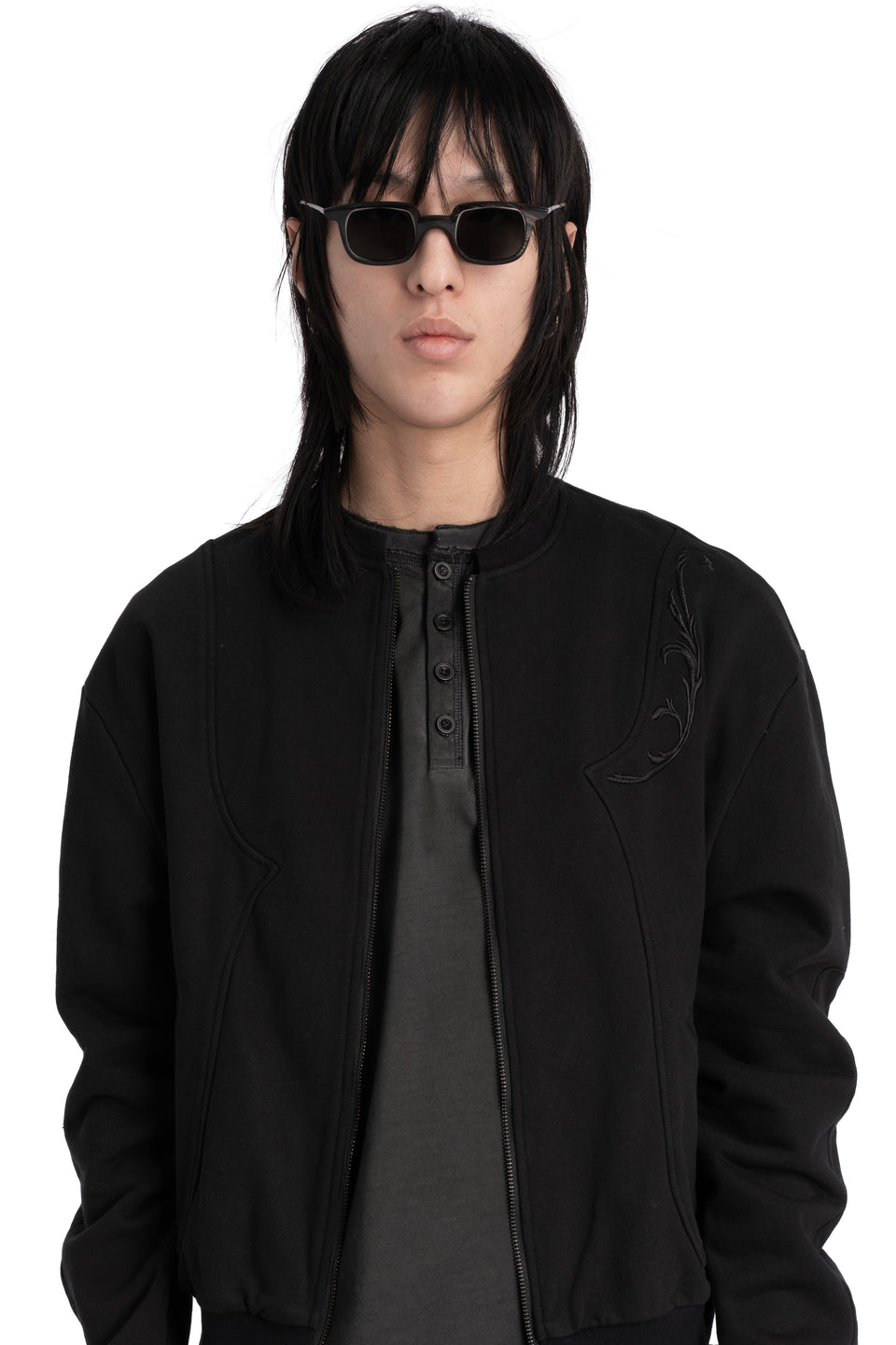 RG1065 - Horn sunglasses, black/white / dark grey lens