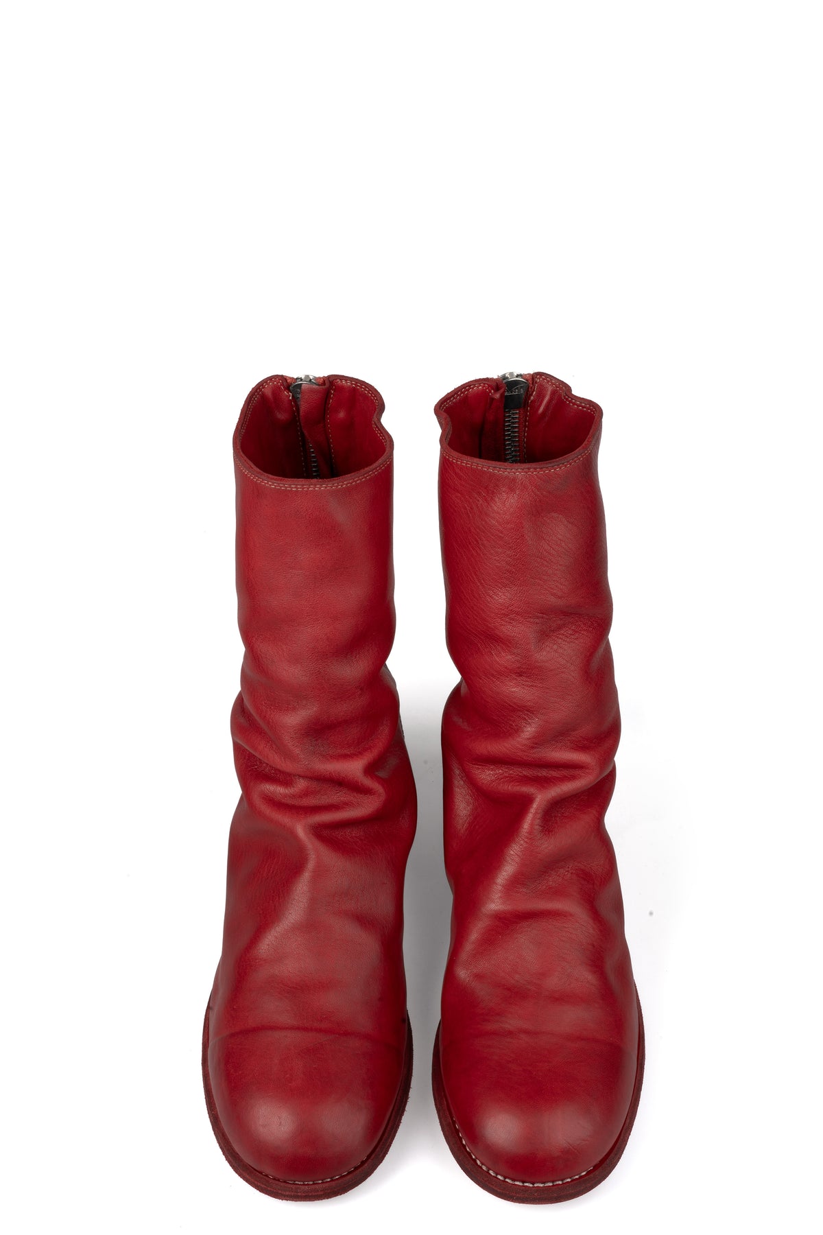 GUIDI - Back zip leather boots 788X, 1006T Blood Red