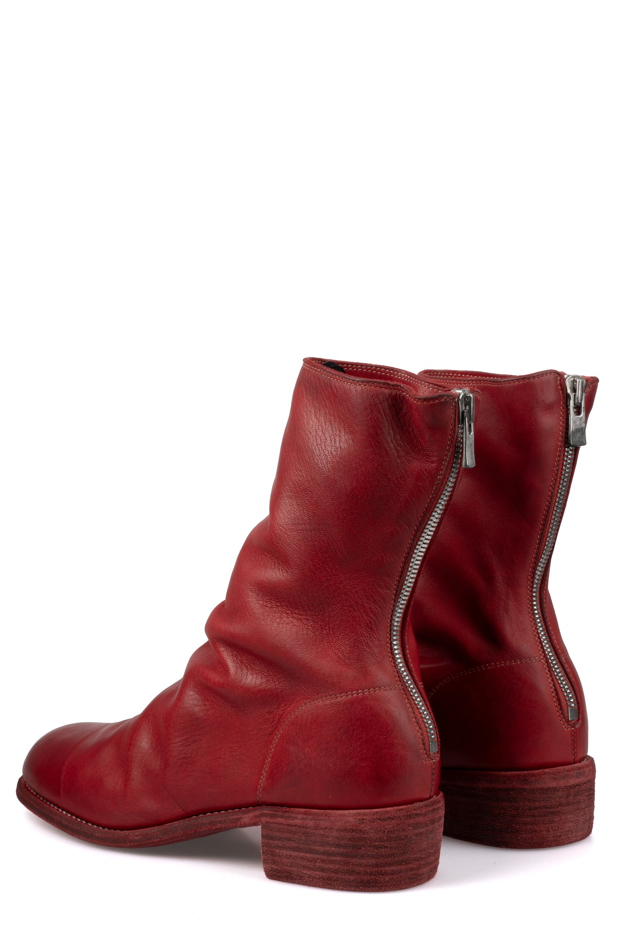 GUIDI - Back zip leather boots 788X, 1006T Blood Red