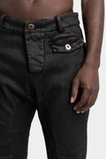 External seams jeans, Leather effect