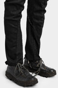 External seams jeans, Leather effect