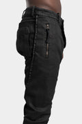 External seams jeans, Leather effect