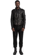 Never Enough | SS26 - Biker Leather Jacket, Black MJL068