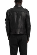 Never Enough | SS26 - Biker Leather Jacket, Black MJL068