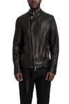 Never Enough | SS26 - Mandarin collar leather jacket, MJL078