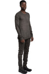 MD75 | SS26 - Fine ribbed long sleeve tee, Antra resin MD13266