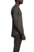 MD75 | SS26 - Fine ribbed long sleeve tee, Antra resin MD13266