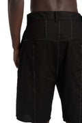 MD75 | SS26 - Linen stretch shorts, Black MD13286L
