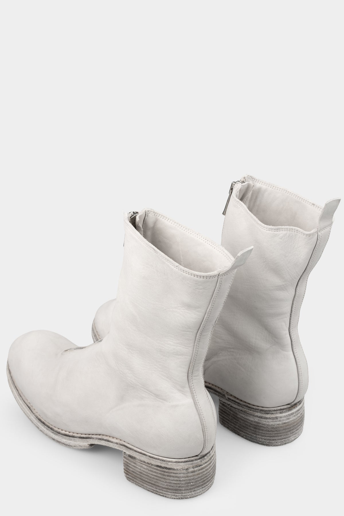 Front zip high top boots | PL2WZ, Light Grey (Double sole)