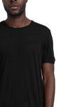 MD75 | SS26 - Super Lightweight Cotton Scar Stitch T-Shirt, Black MD13259