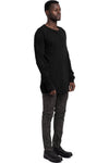 MD75 | SS26 - Lightweight Cotton Scar Stitch LS T-Shirt, Black MD13260