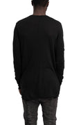 MD75 | SS26 - Lightweight Cotton Scar Stitch LS T-Shirt, Black MD13260