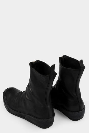 Front zip leather high top sneakers | PLS2