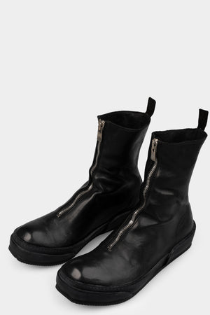 Front zip leather high top sneakers | PLS2