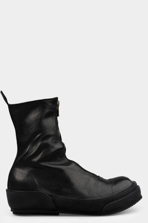 Front zip leather high top sneakers | PLS2