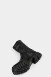 Scar stitch back zip leather boots