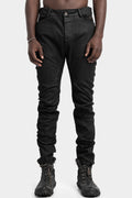 Slim curved leg jeans, Leather effect