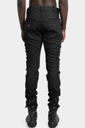 Slim curved leg jeans, Leather effect
