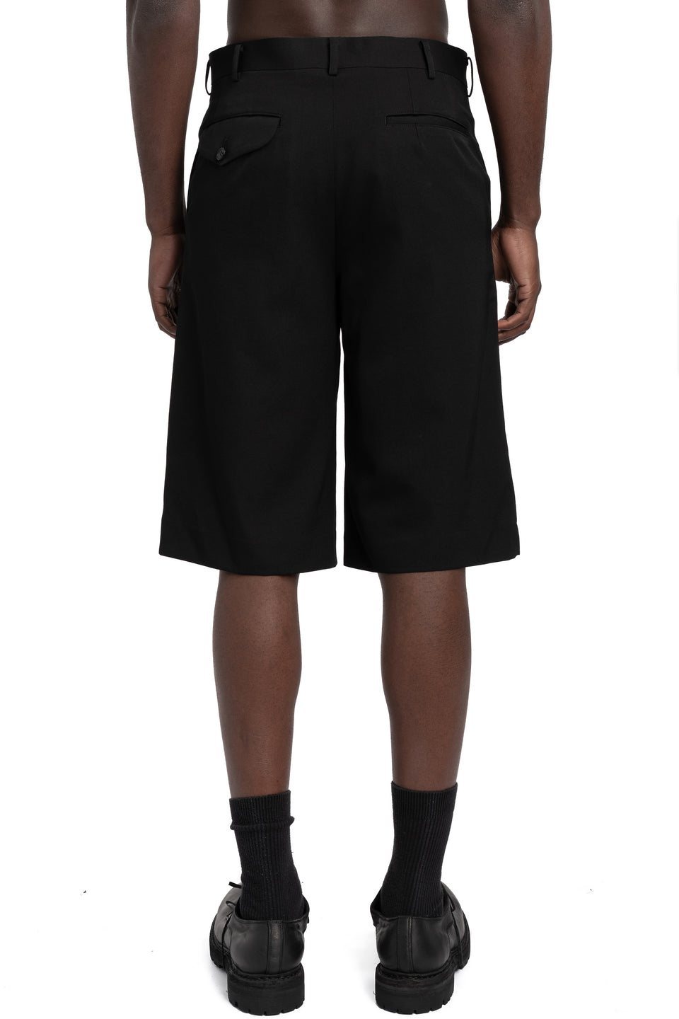 Wool gabardine shorts