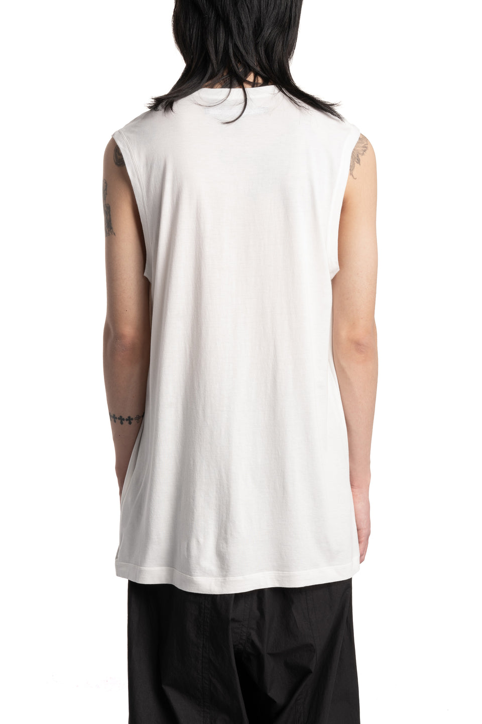 Printed Sleeveless T-Shirt, White