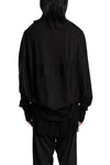 Shawl-collar open draped cardigan