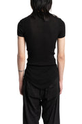 Julius_7 | SS26 - Silk Mix Crewneck Lightweight T-Shirt Black 937CUM26