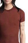 Julius_7 | SS26 - Silk Mix Crewneck Lightweight T-Shirt, Blood Red 937CUM26