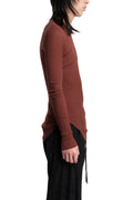Julius_7 | SS26 - Silk Mix Crewneck Lightweight Sweater, Blood Red 937CUM25